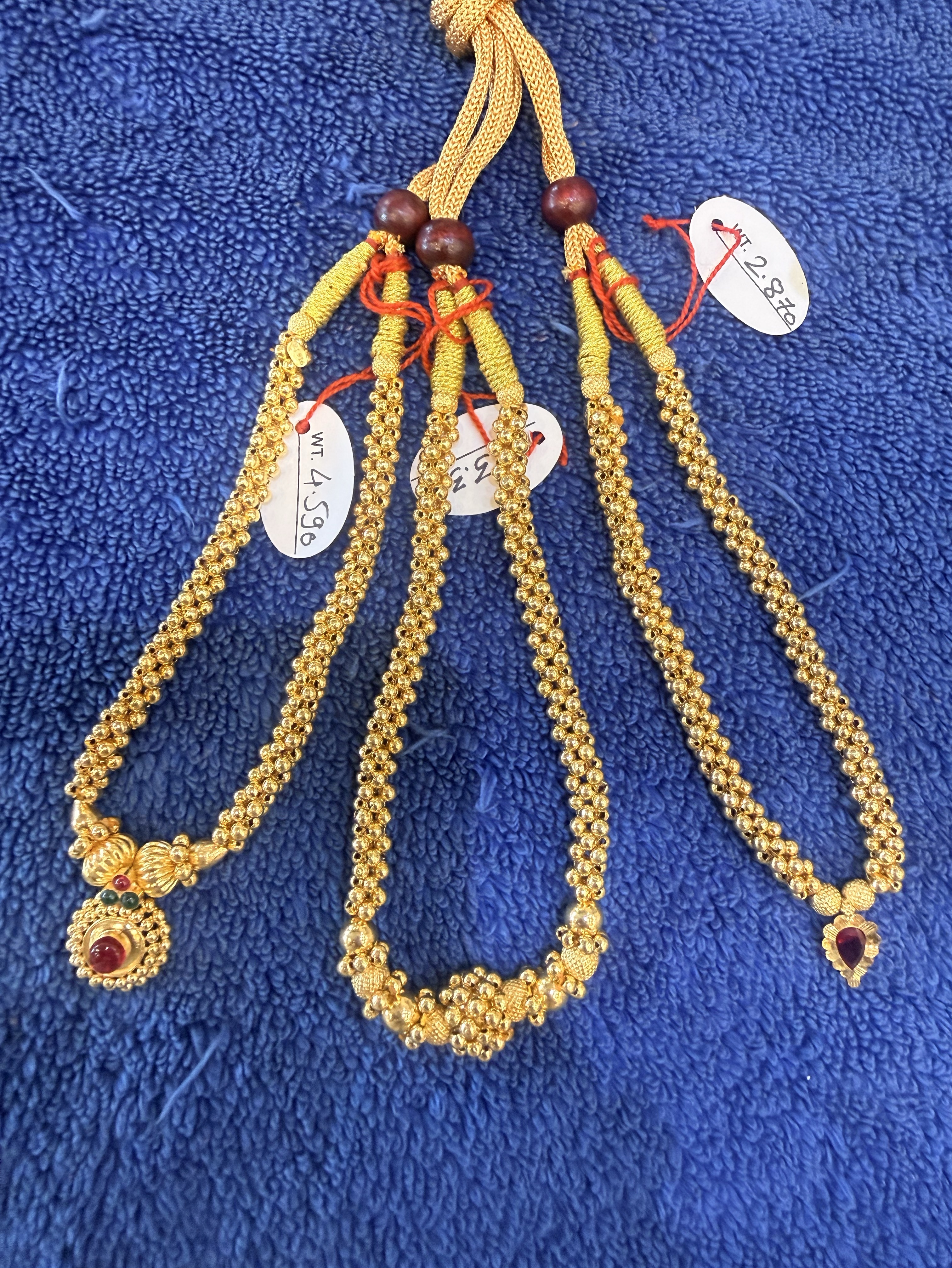 Gold Beaded Necklace Set view 2