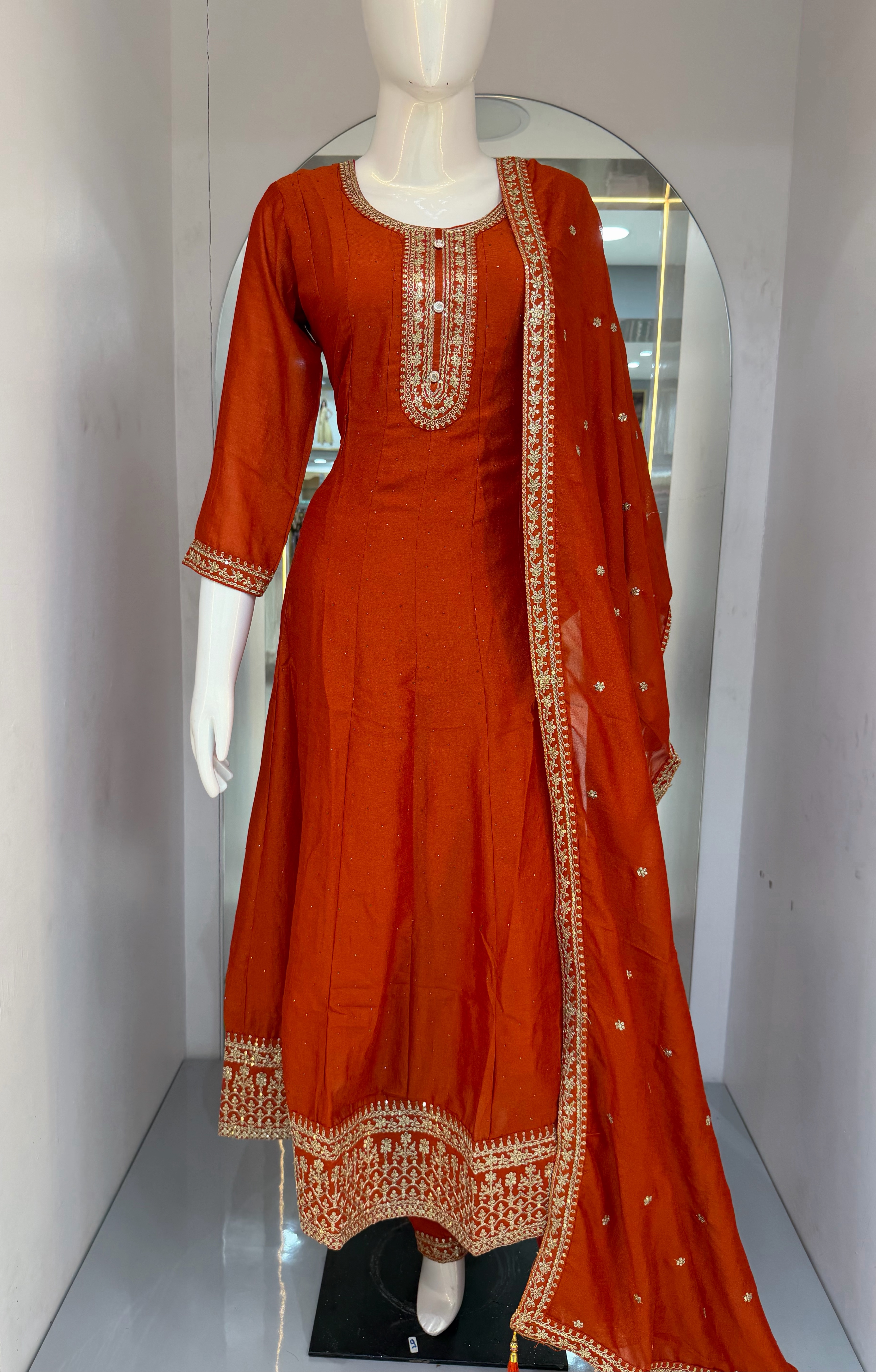 Embroidered Anarkali Dress view 2