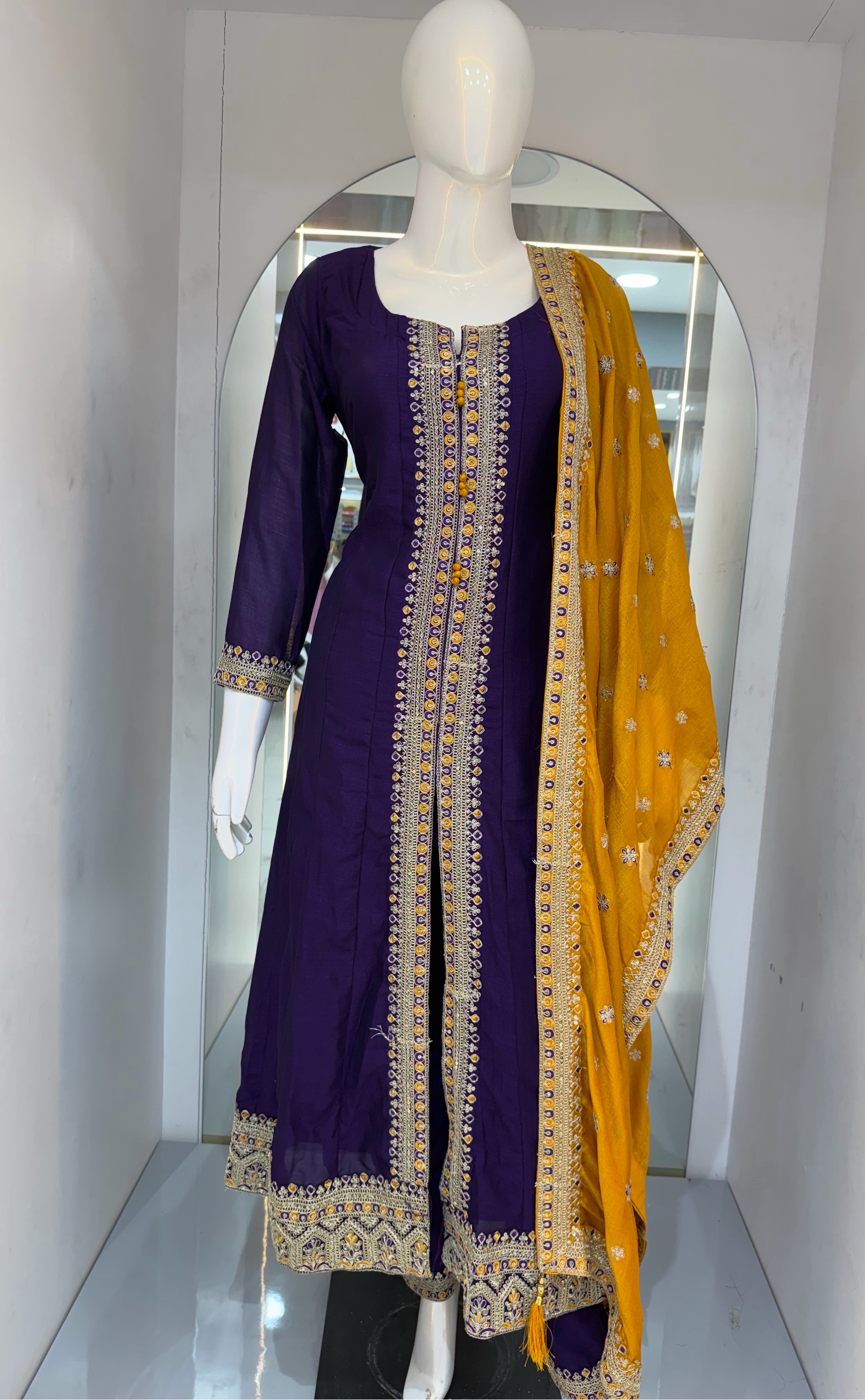 Purple Anarkali Suit view 2
