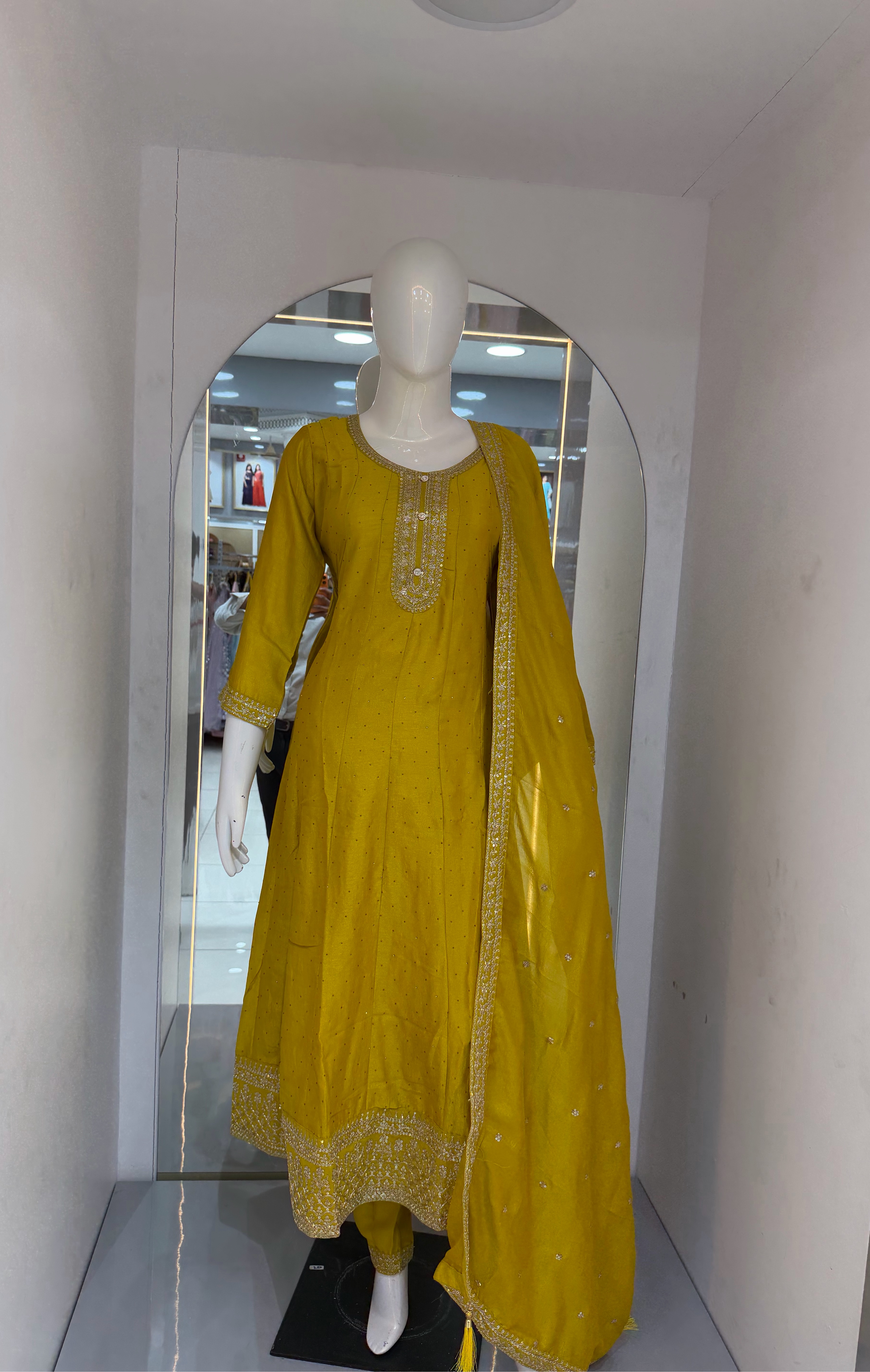 Yellow Anarkali Suit view 2