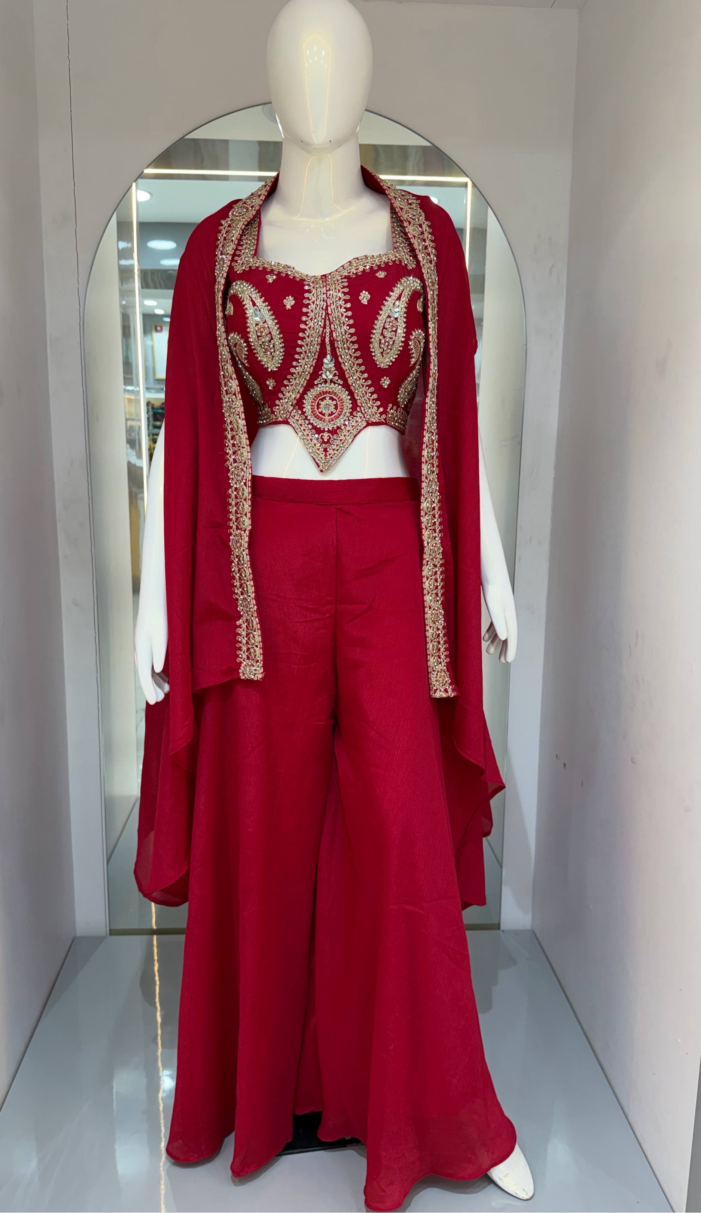 Embellished Rani Pink Indo Western Jacket view 2