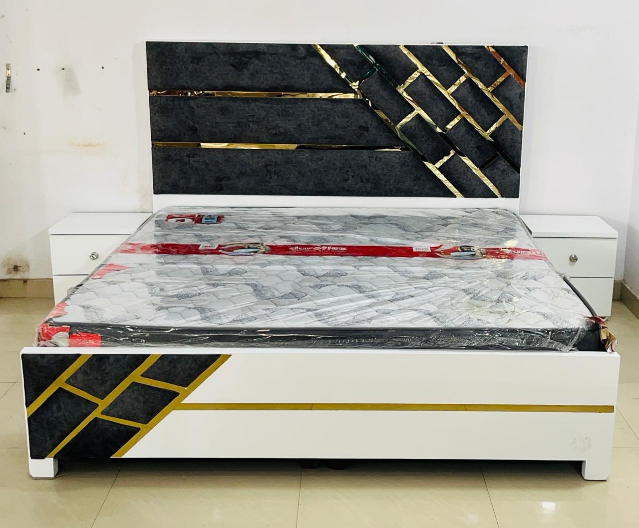 Luxury Designer Hydrolic Bed With Side Tables view 2
