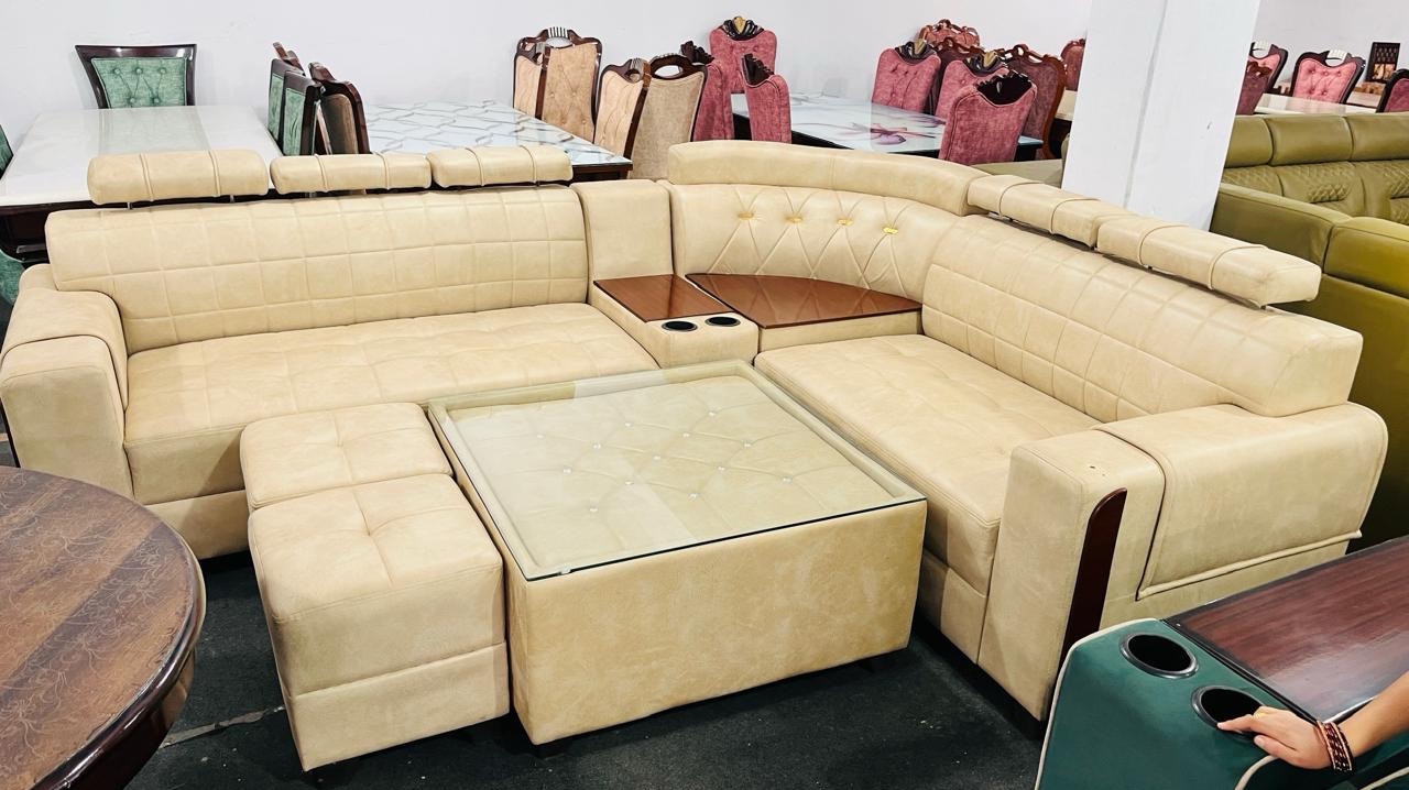 Luxurious Beige Sectional Sofa view 2