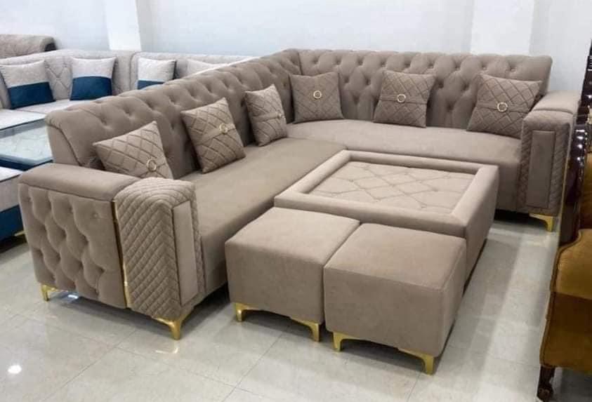 Elegant Tufted Sectional Sofa view 2