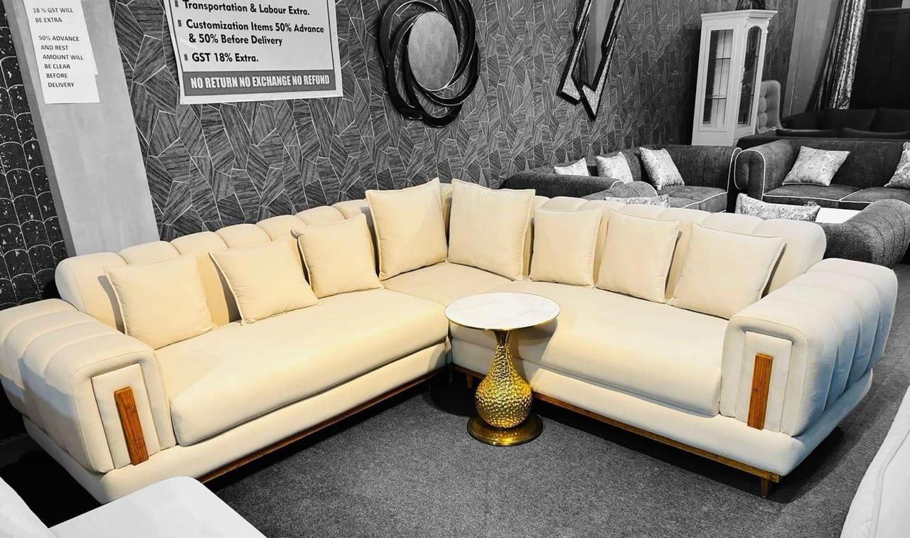 Luxury Sectional Sofa 6 Seater With Table Glass Set view 2