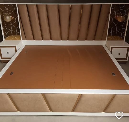 Contemporary Bed with Upholstered Headboard view 2