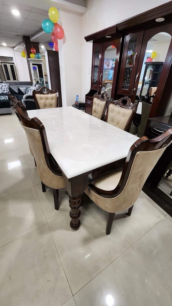 Luxurious Marble Dining Table Set view 2