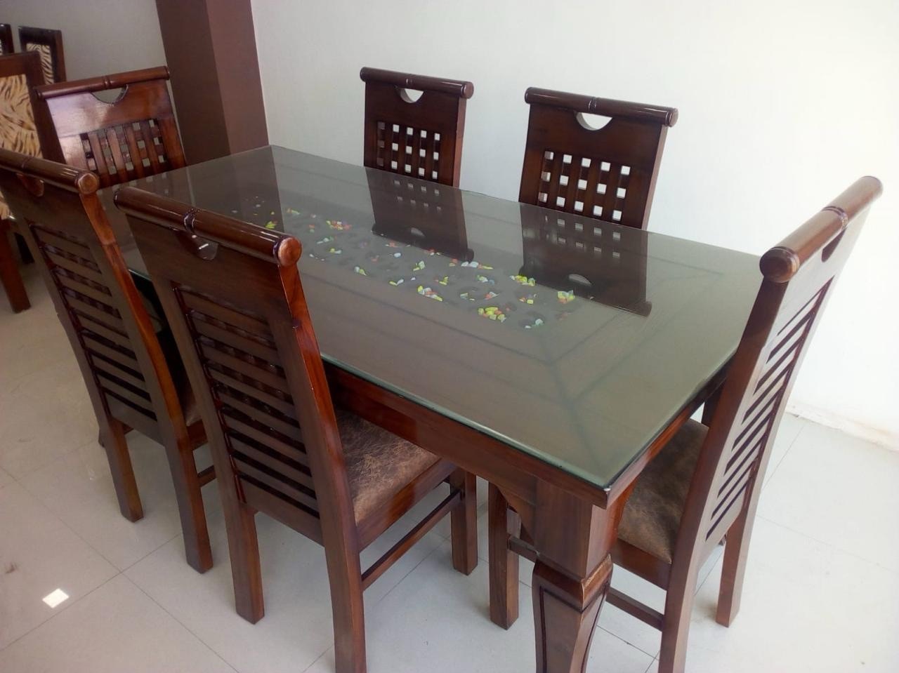 Glass-Top Dining Table Set view 2