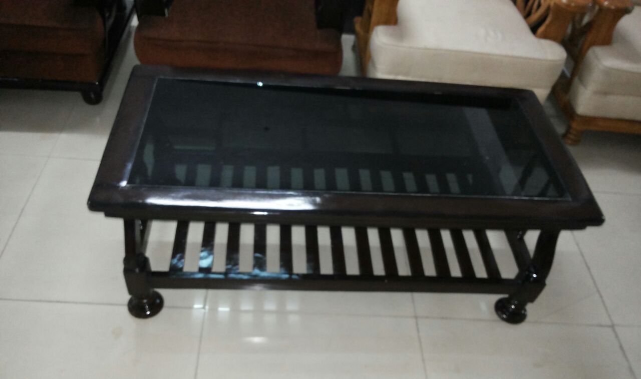 Glass Top Wooden Coffee Table 4x2 view 2
