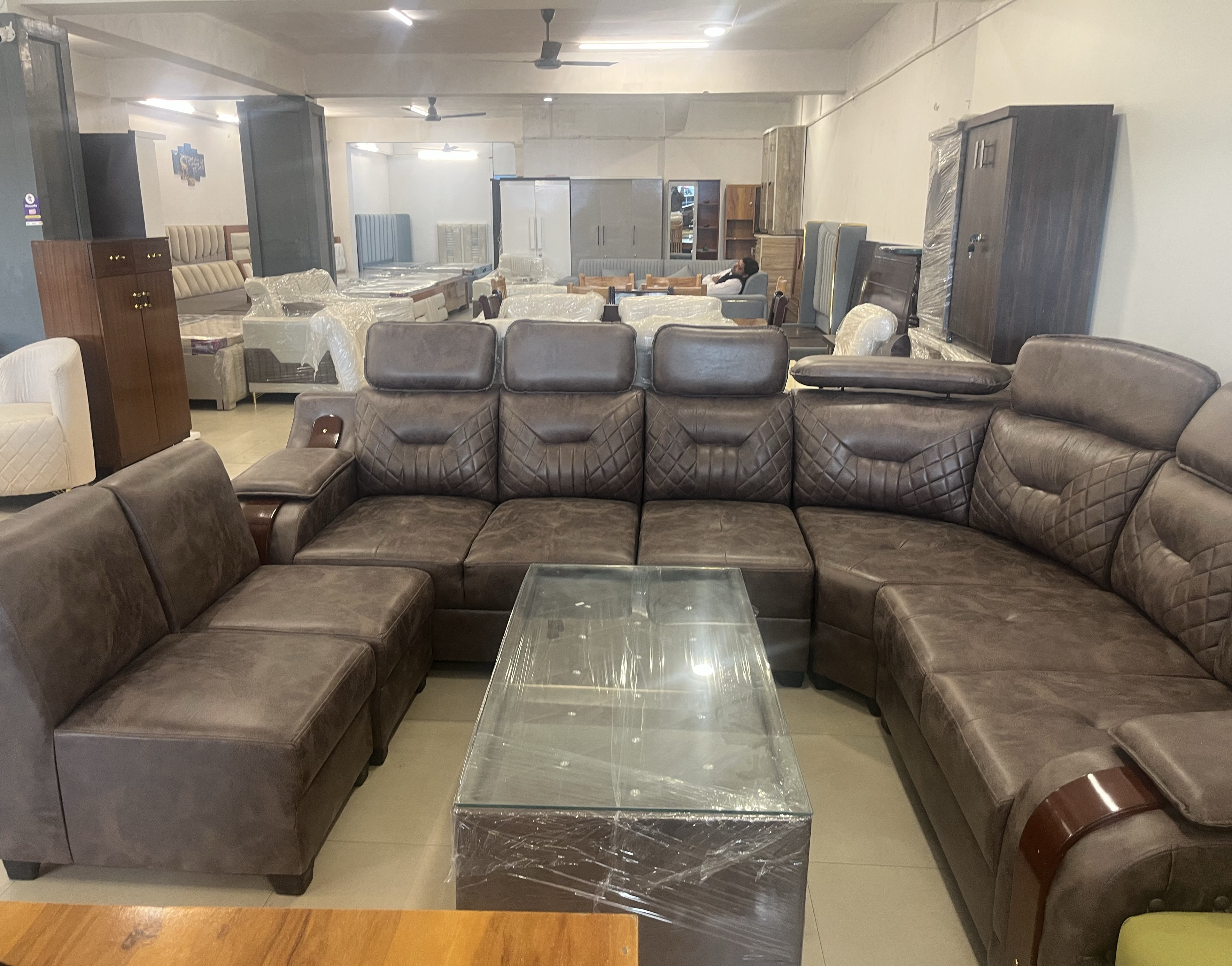 Luxurious Brown Sectional Sofa view 2
