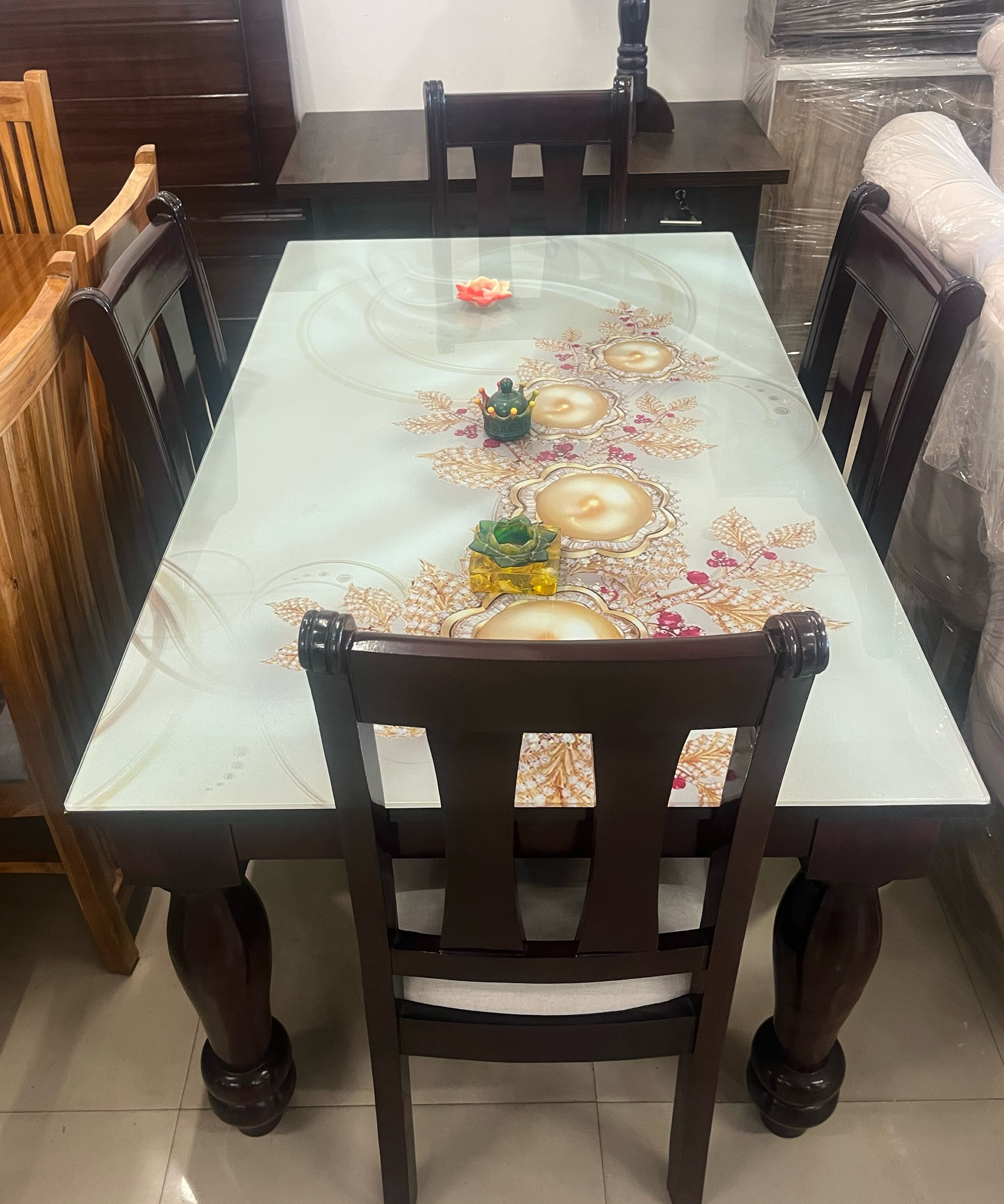 Elegant Glass-Top Dining Table view 2