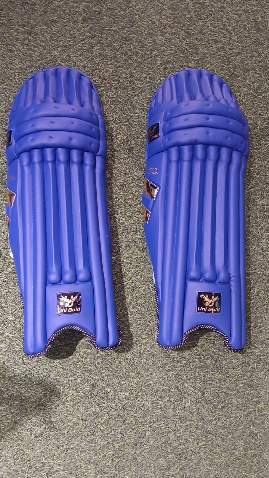 Uni Gold Cricket Pads Test view 2