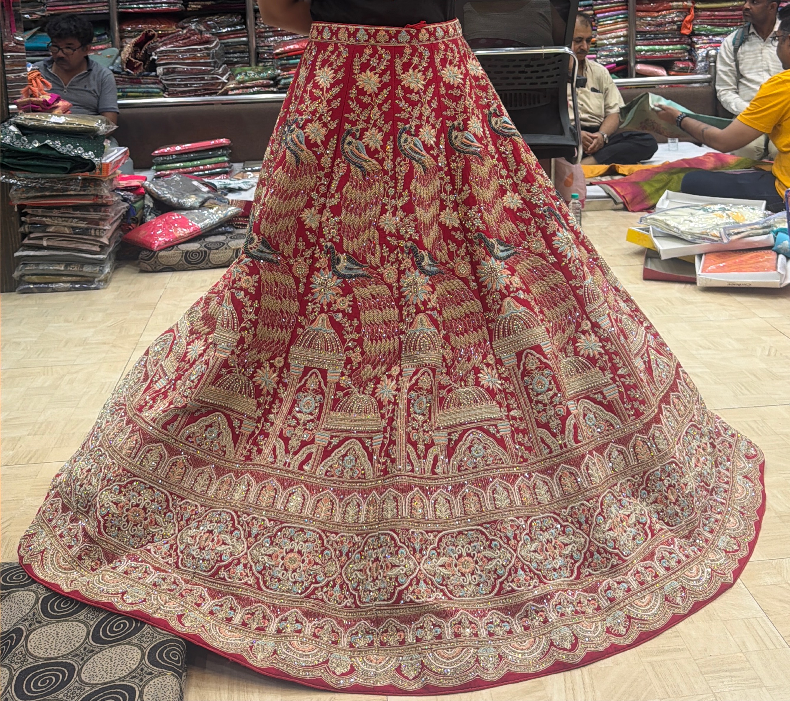Embroidered Bridal Lehenga Silk view 2