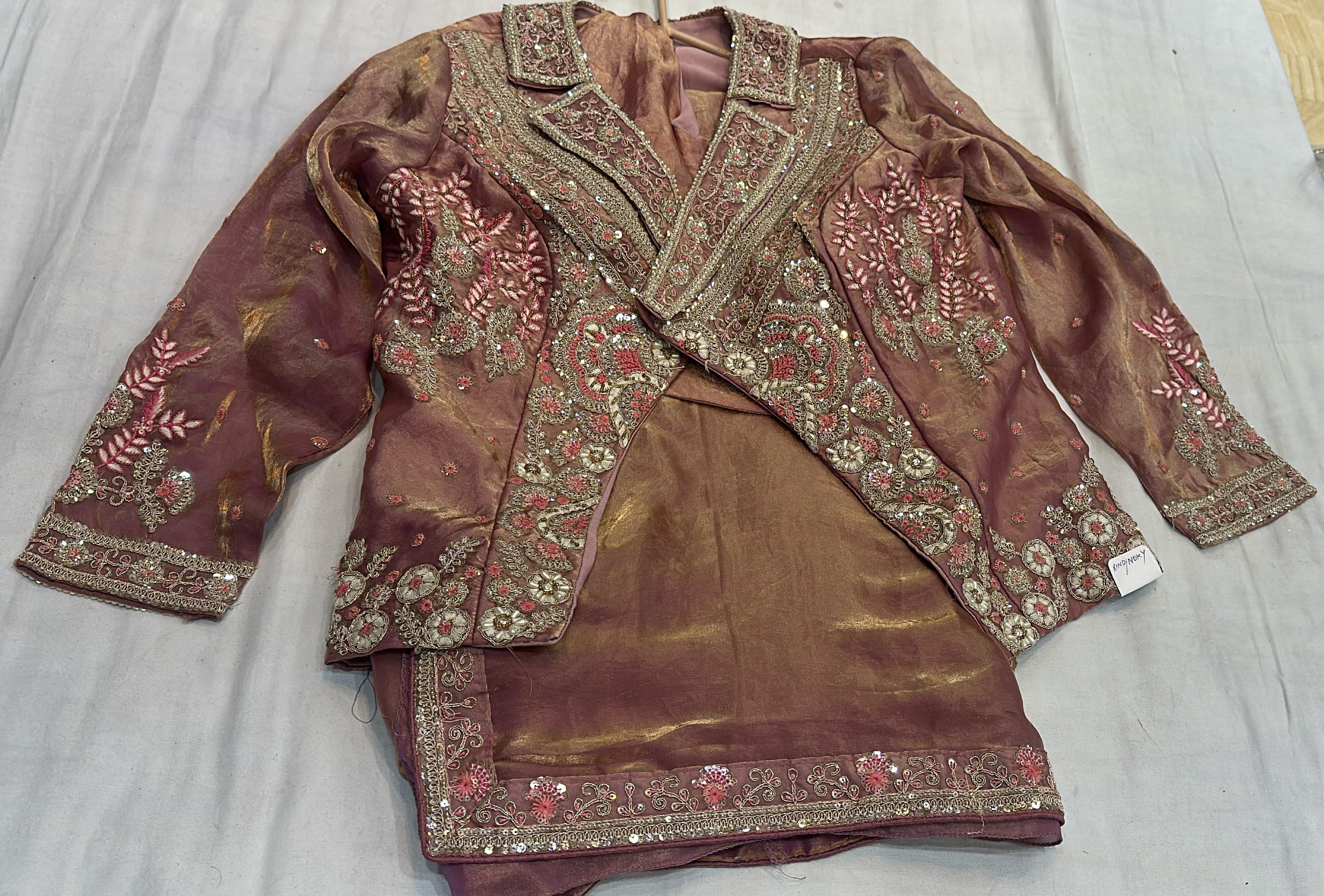 Embroidered Silk Suit view 2