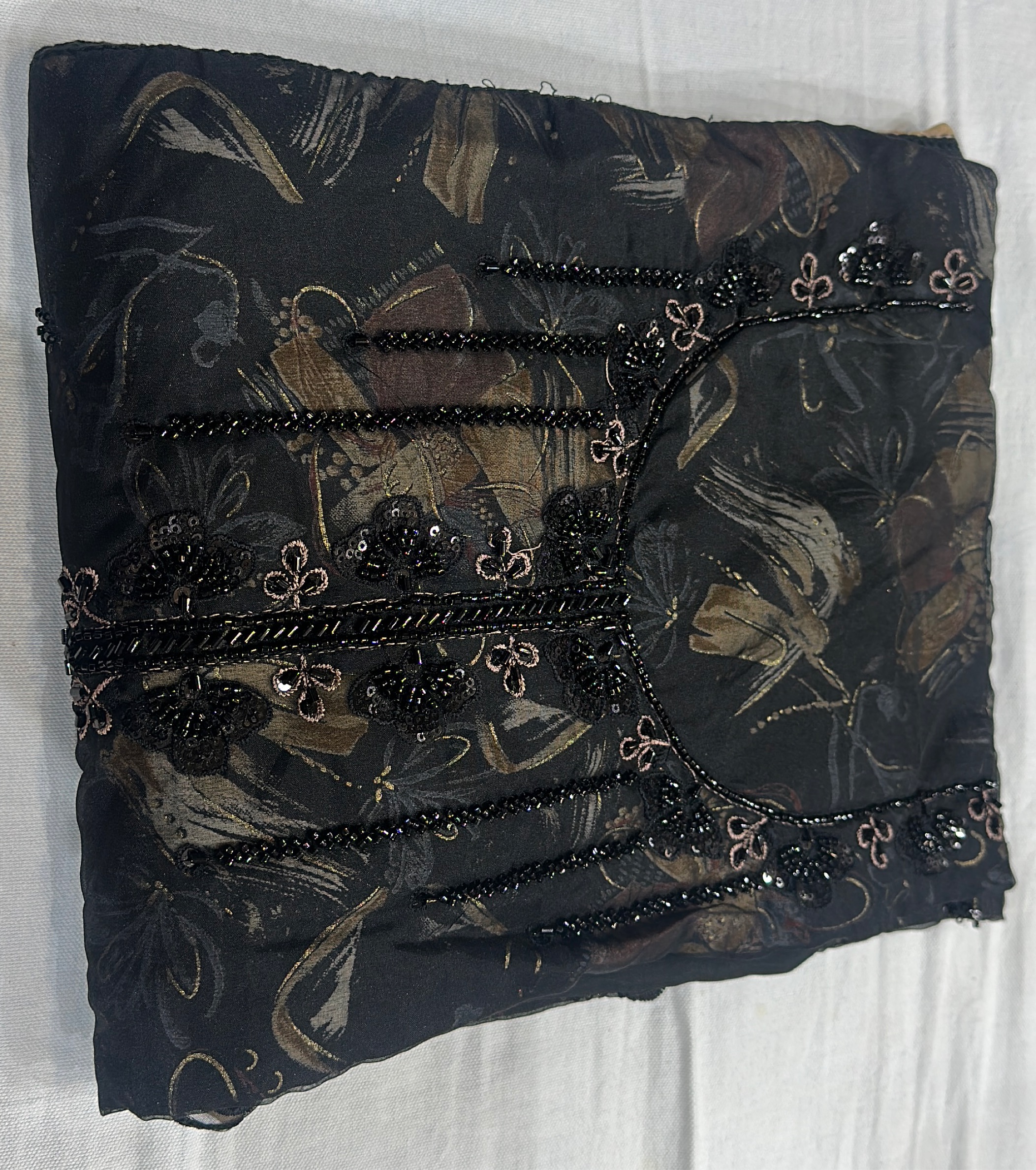 Embroidered Black Kurta view 2