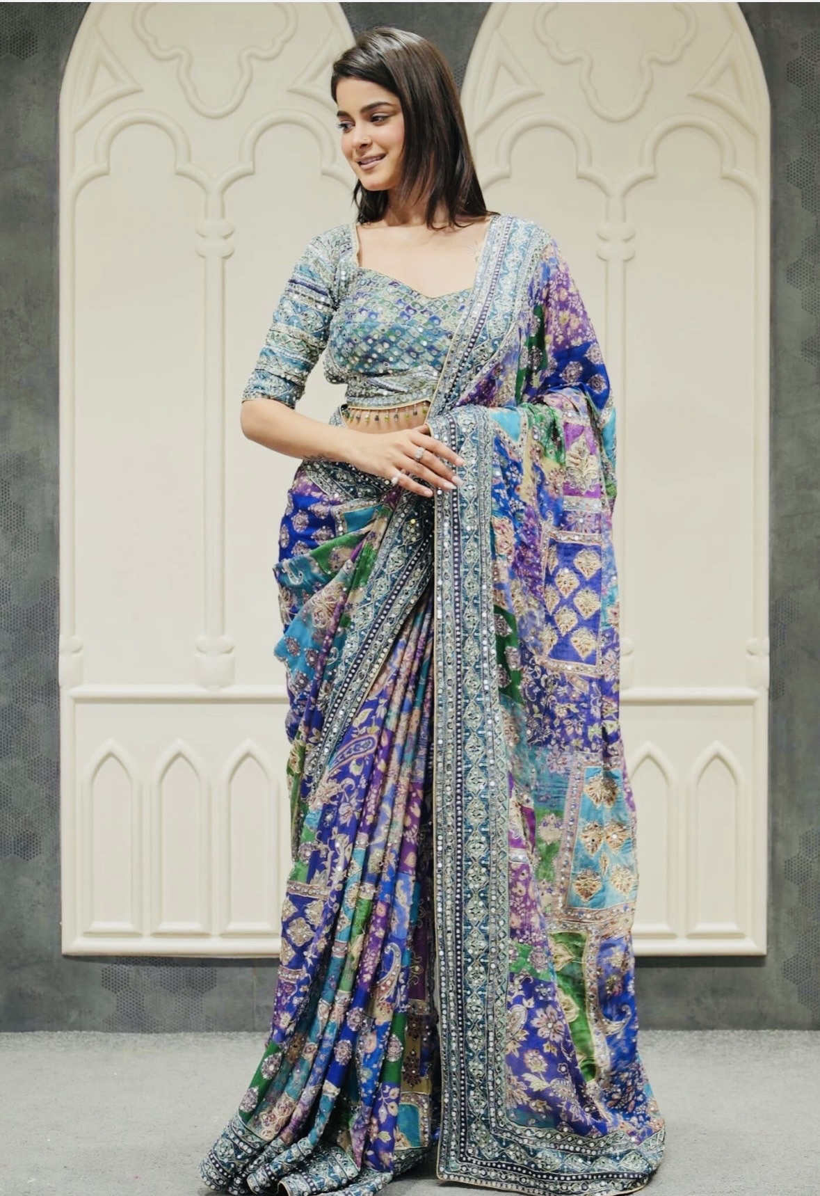 Designer Embellished Saree view 2