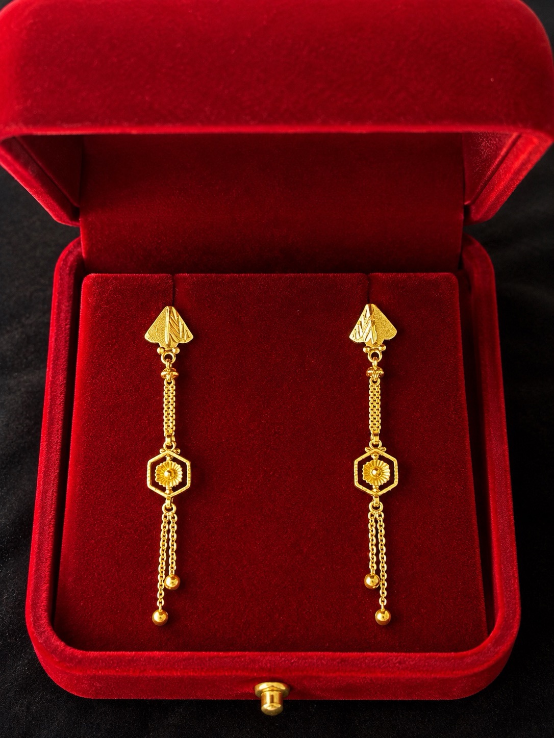 Gold Dangle Earrings view 3