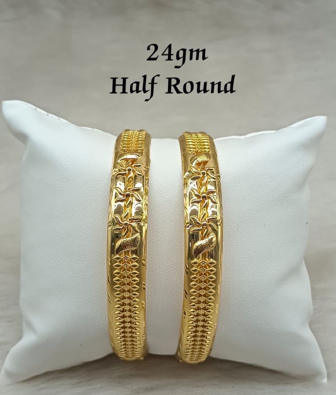 24gm Half Round Gold Bangles view 2