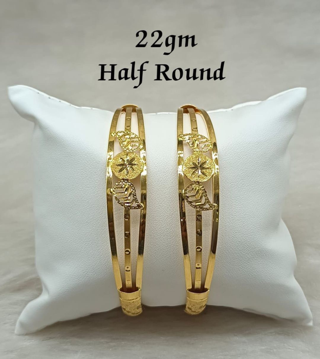 22gm Half Round Gold Bangles view 2