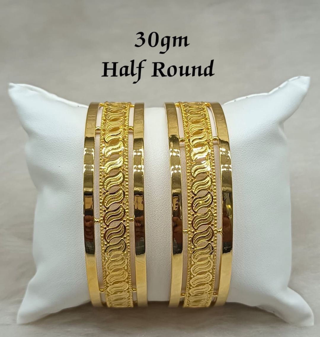 30gm Half Round Gold Bangles view 2