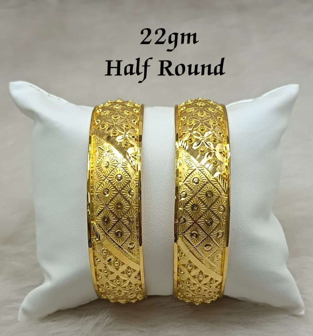 22gm Half Round Gold Bangle view 2