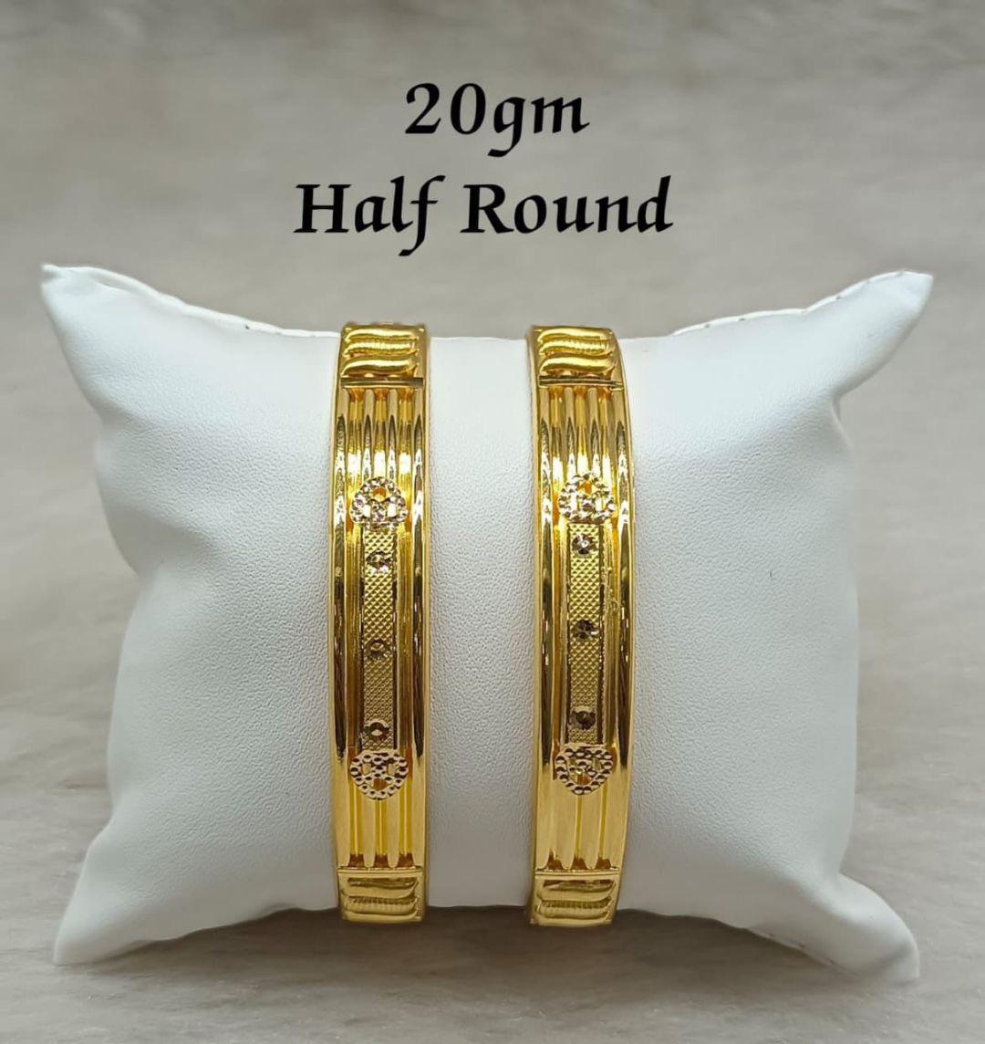 20gm Half Round Gold Bangles view 2