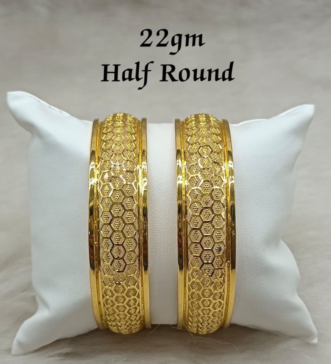 22gm Half Rounds Gold Bangles view 2