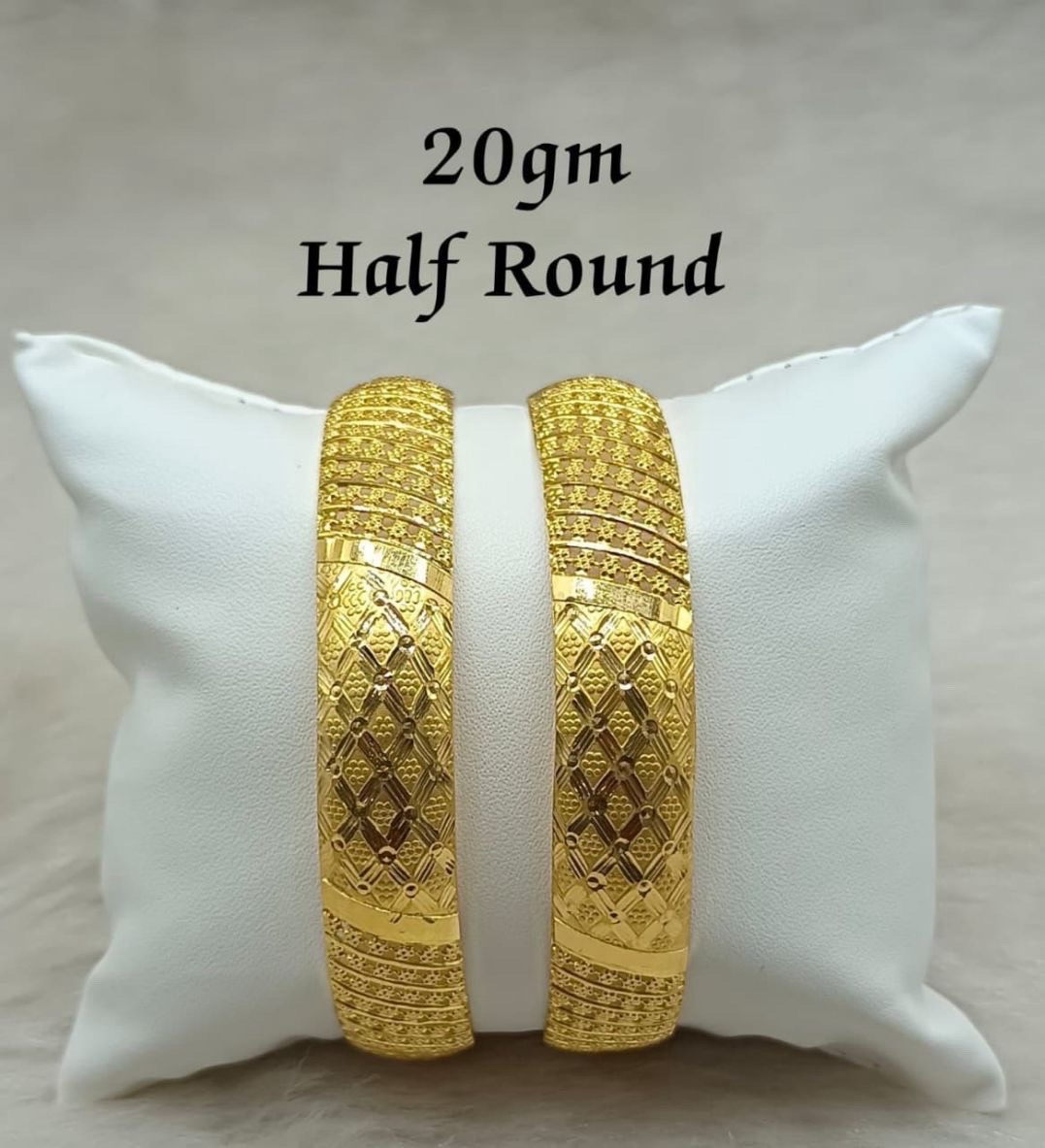 20gm Half Rounds Gold Bangles view 2