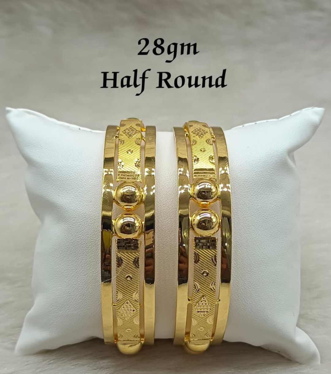 28gms Half Round Gold Bangles view 2
