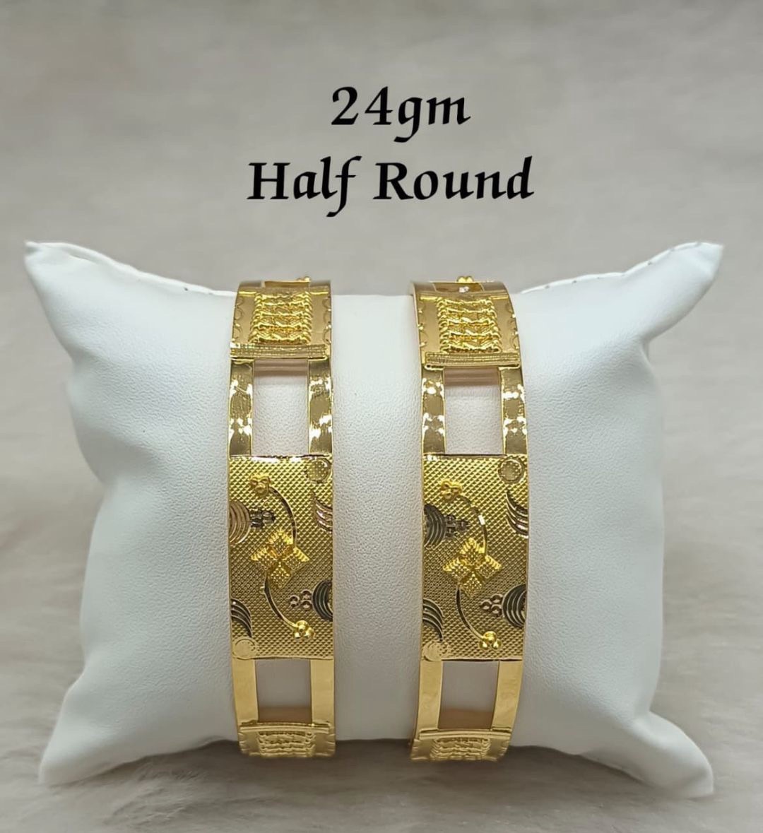 24gm Half Round Gold Bracelets view 2