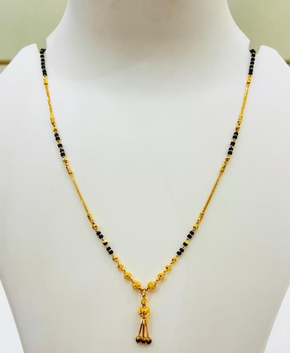 Gold and Black Bead Mangalsutra view 2