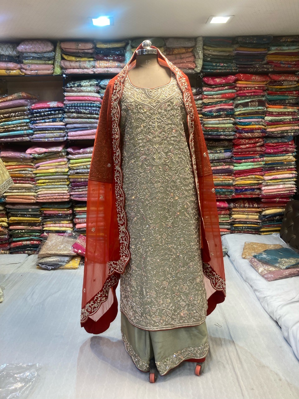 Embroidered Kurta Set view 3