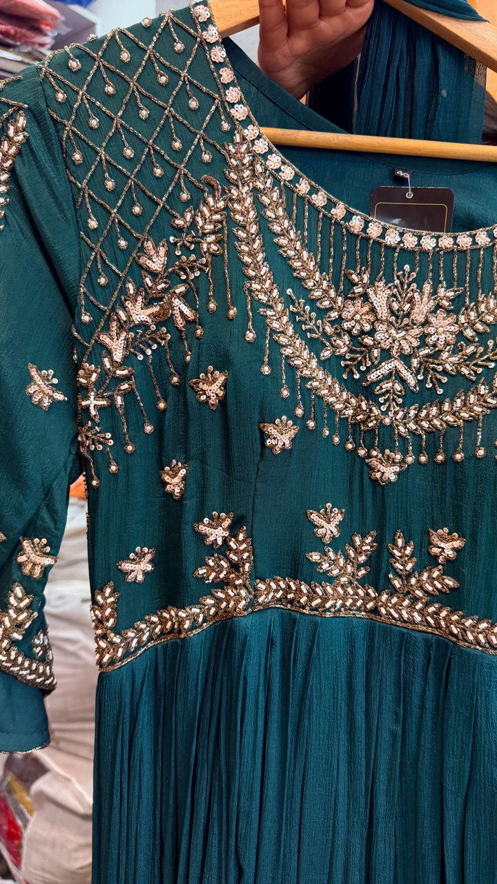 Embellished Maxi Gown With dupatta view 2