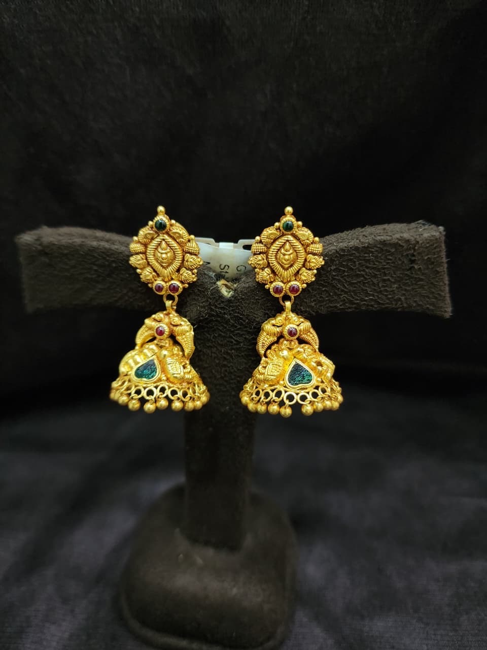 Gold Zhumka Earrings view 2