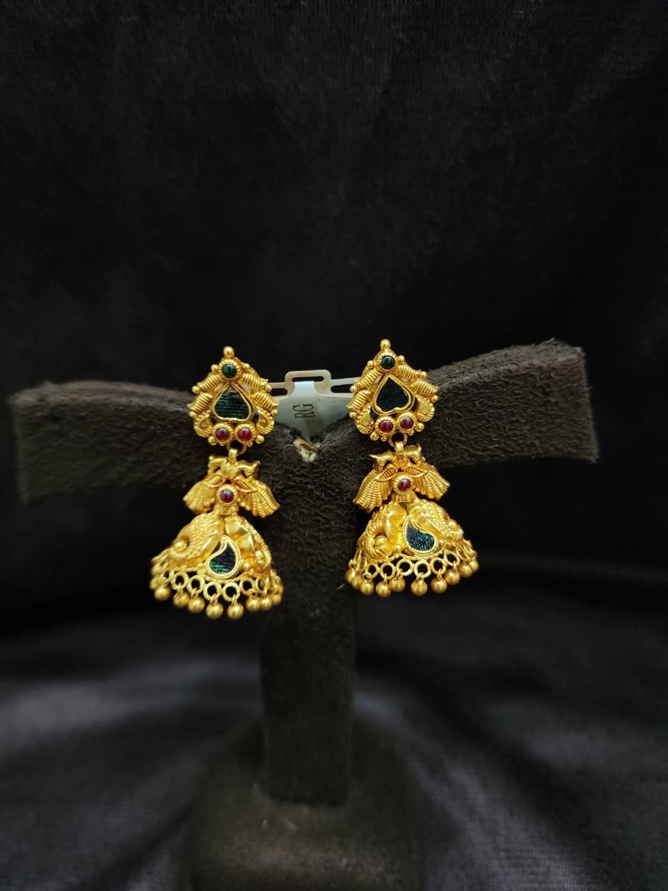 Gold Zhumka Earrings view 3