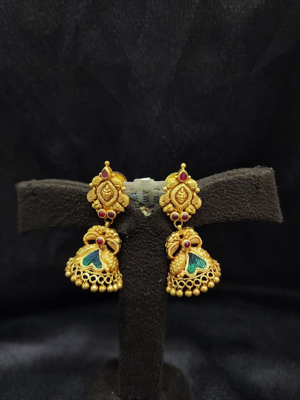 Gold Zhumka Earrings view 4