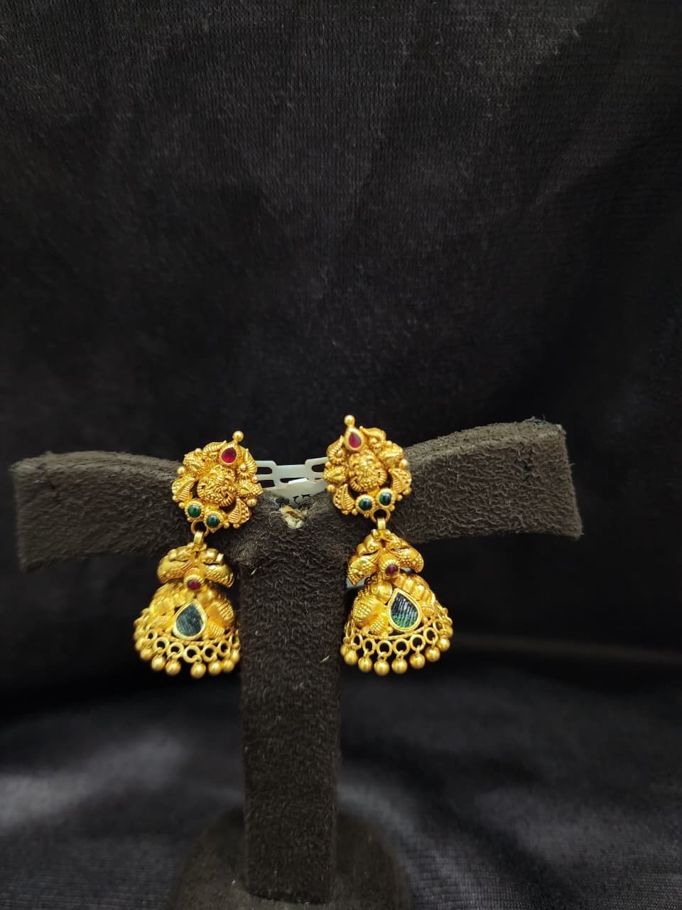 Gold Zhumka Earrings view 5