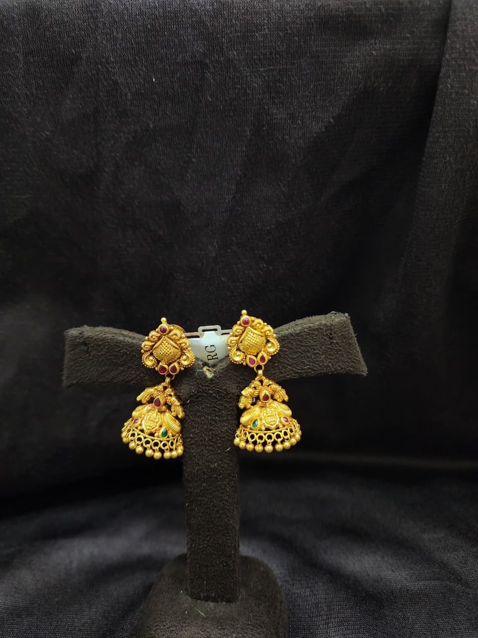 Gold Zhumka Earrings view 7