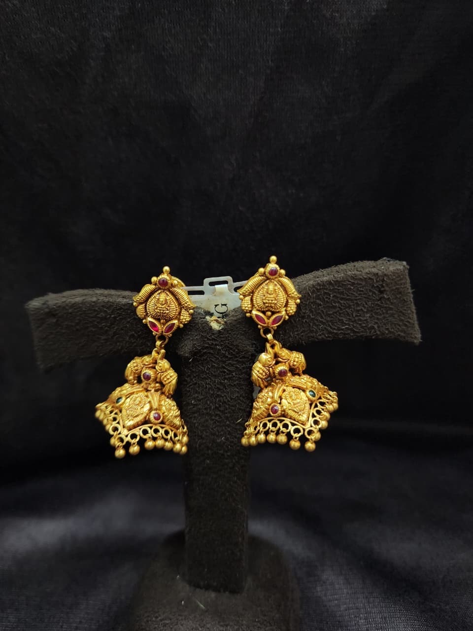 Gold Zhumka Earrings view 8