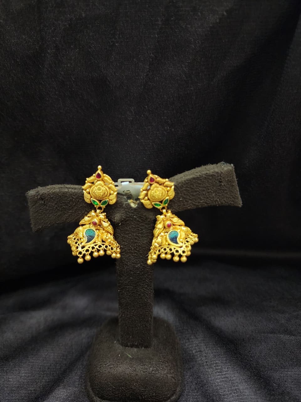 Gold Zhumka Earrings view 9
