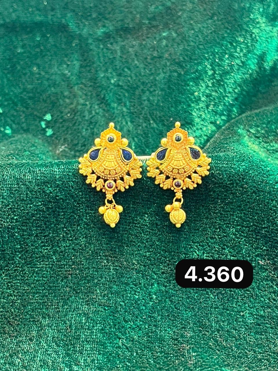 Gold Stud Earrings view 2