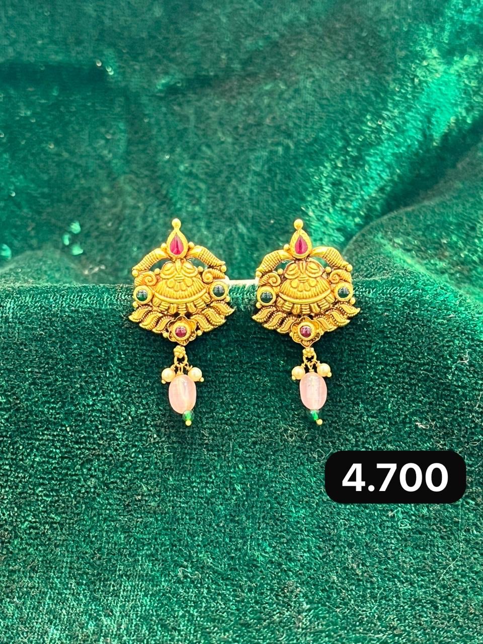 Gold Stud Earrings view 7