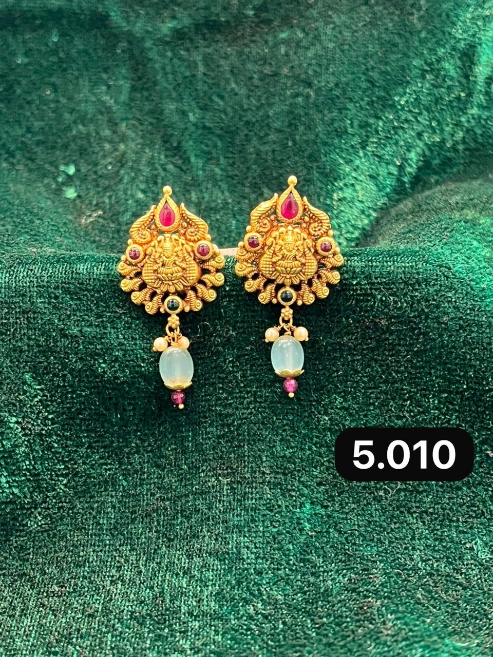 Gold Stud Earrings view 5