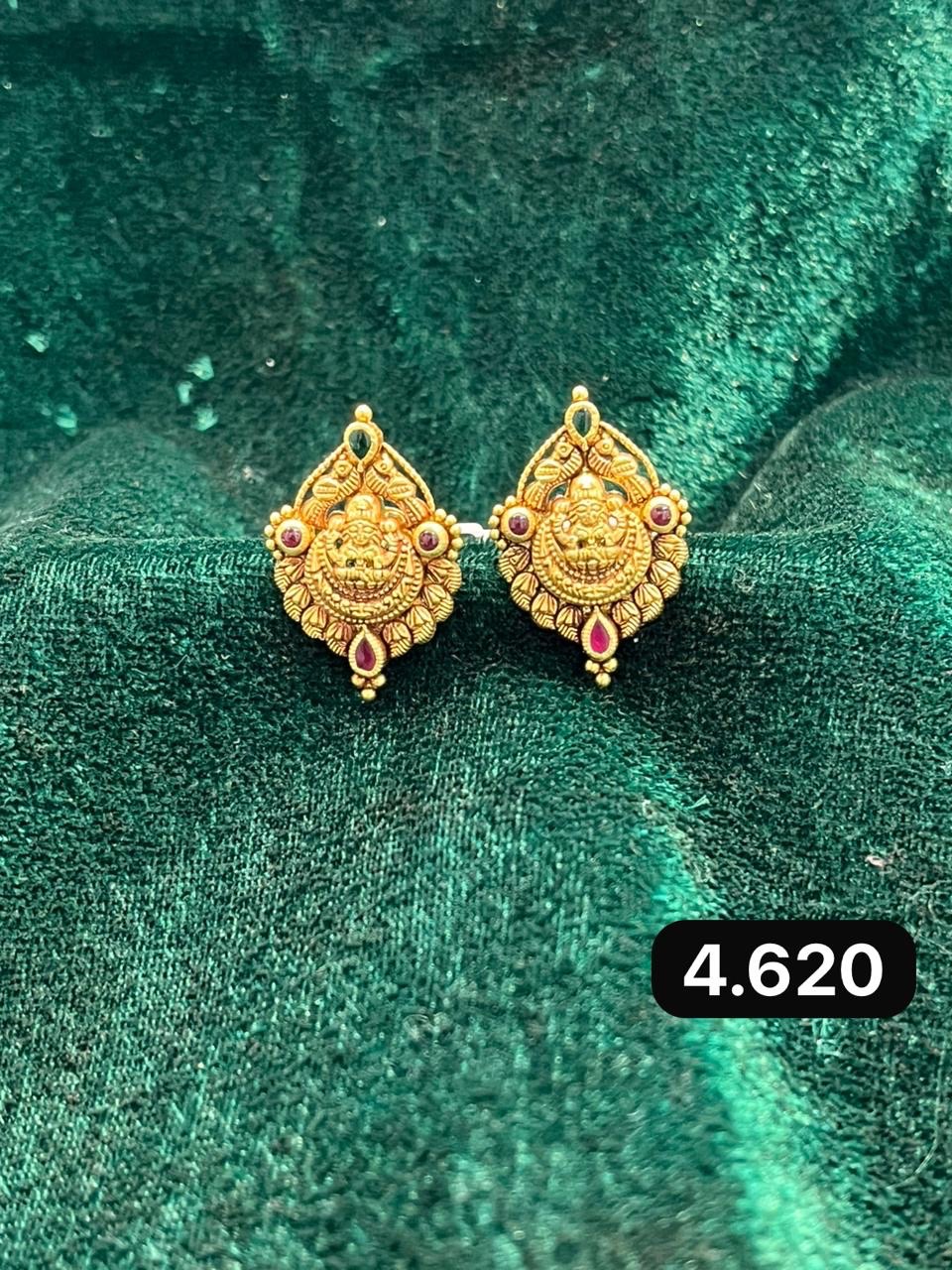 Gold Stud Earrings view 8