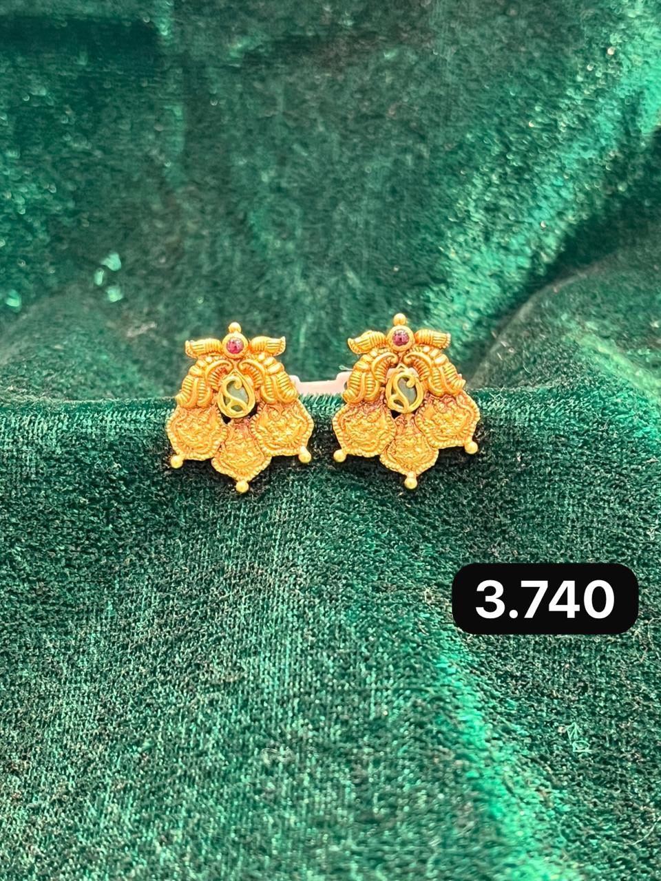 Gold Stud Earrings view 9