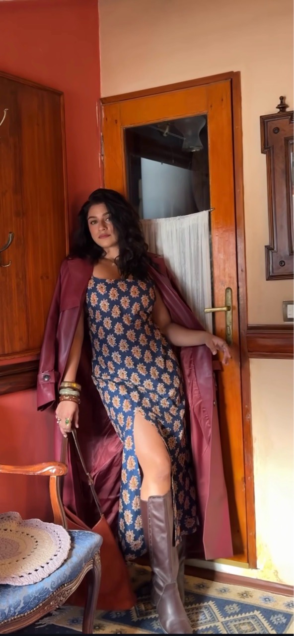 Ajrak Print Maxi Dress - Blue view 2