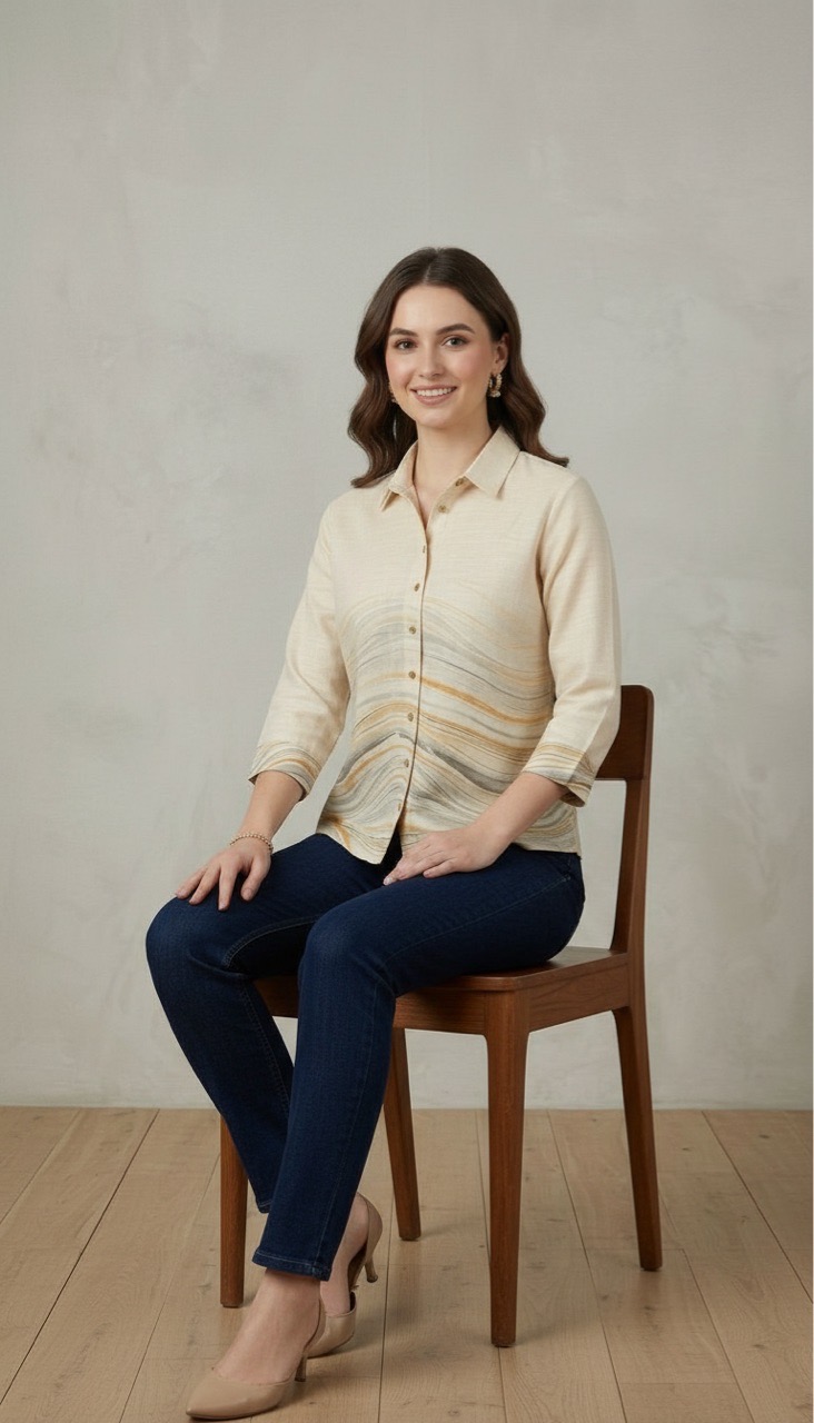 Linen Digitally Printed Shirt view 2