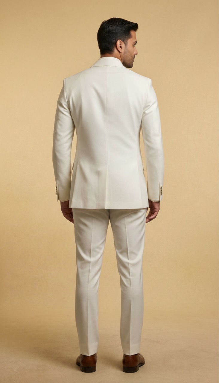Ivory Double-Breasted Suit view 4