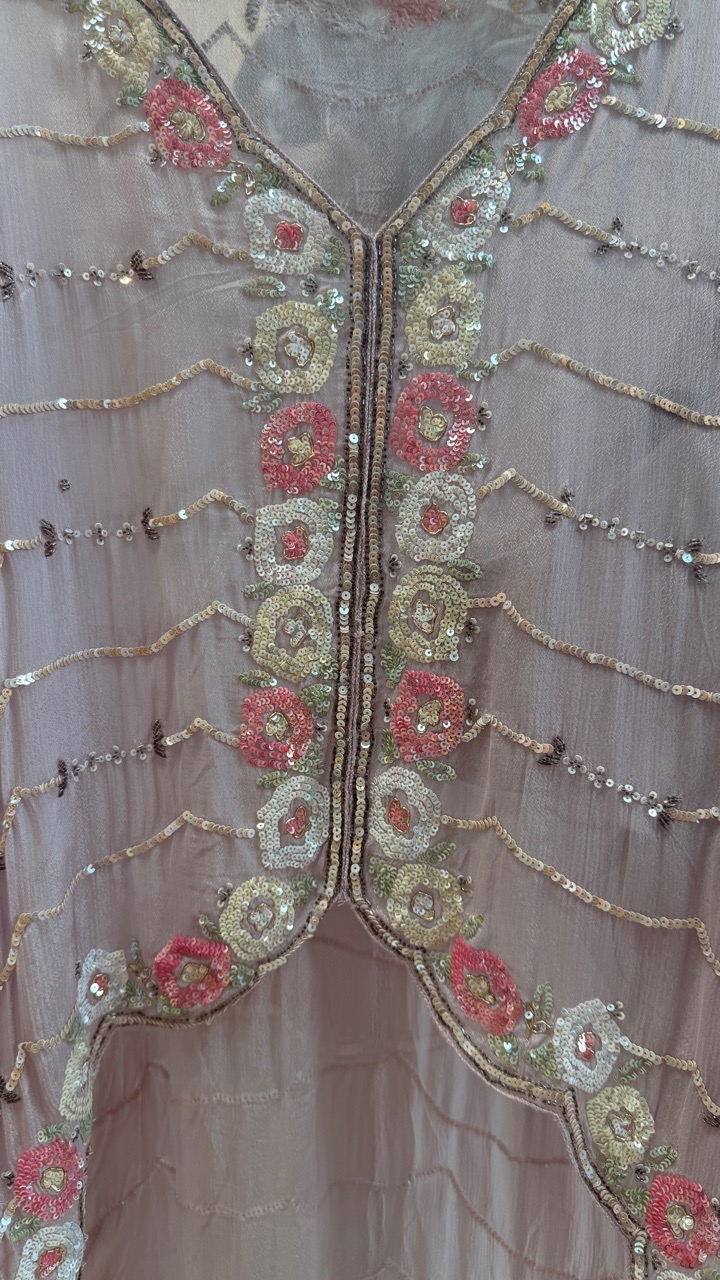 Embellished Kaftan And Sharara Cord Set view 2