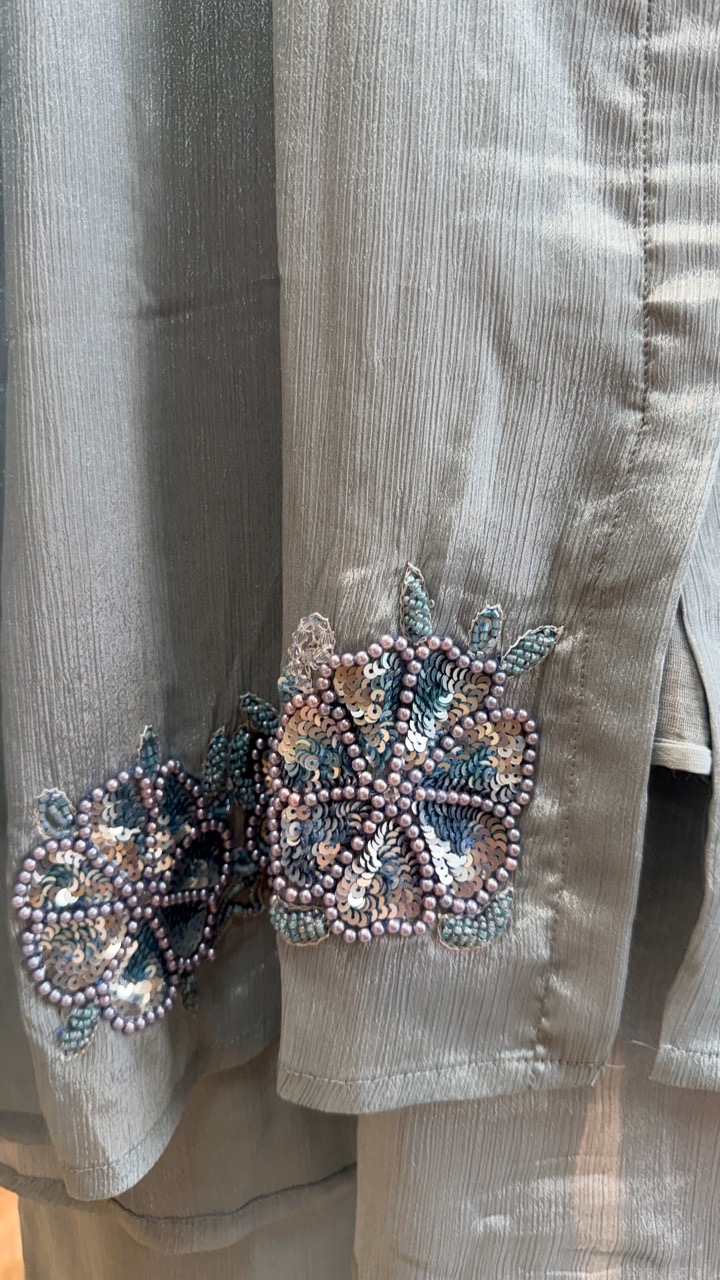 Embroidered Indo Western Cord Set view 2